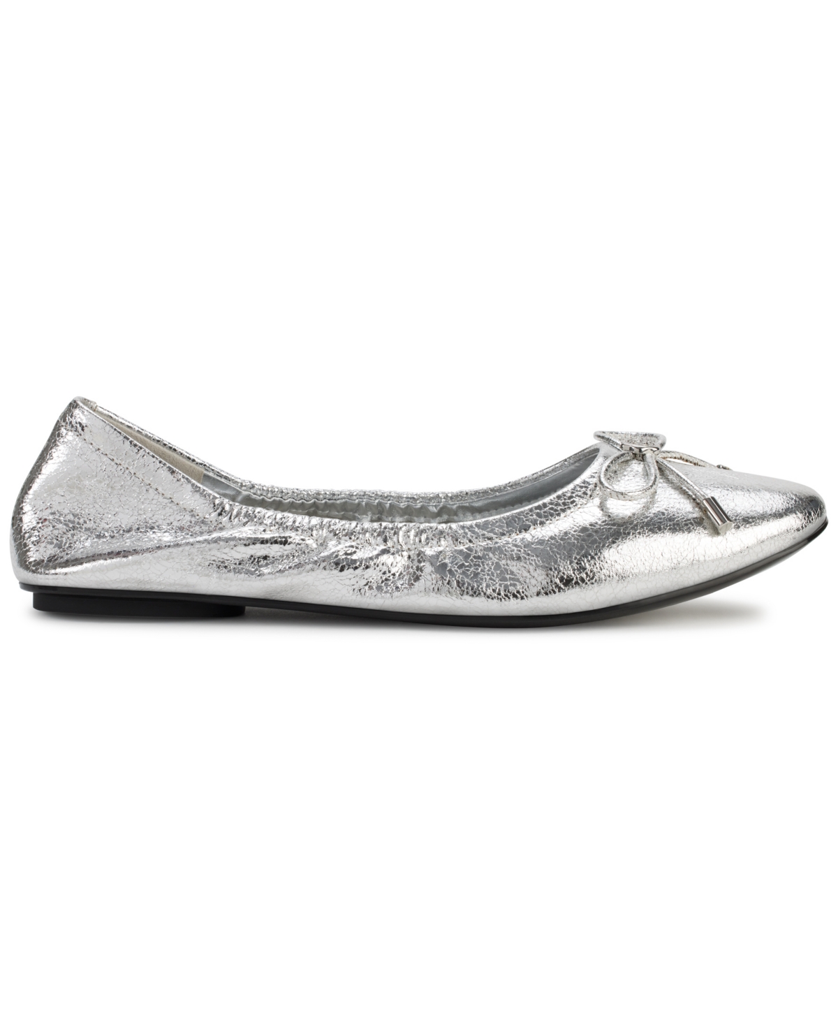 Karl Lagerfeld Paris Velma Metallic Ballet Flat In Silver
