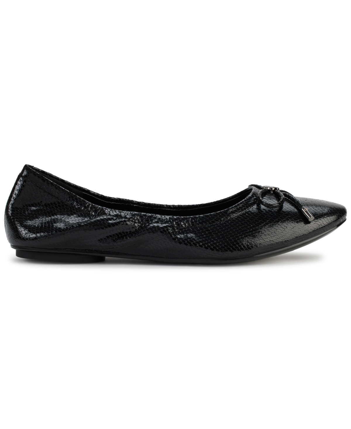 Karl Lagerfeld Velma Almond Toe Ballet Flats In Black
