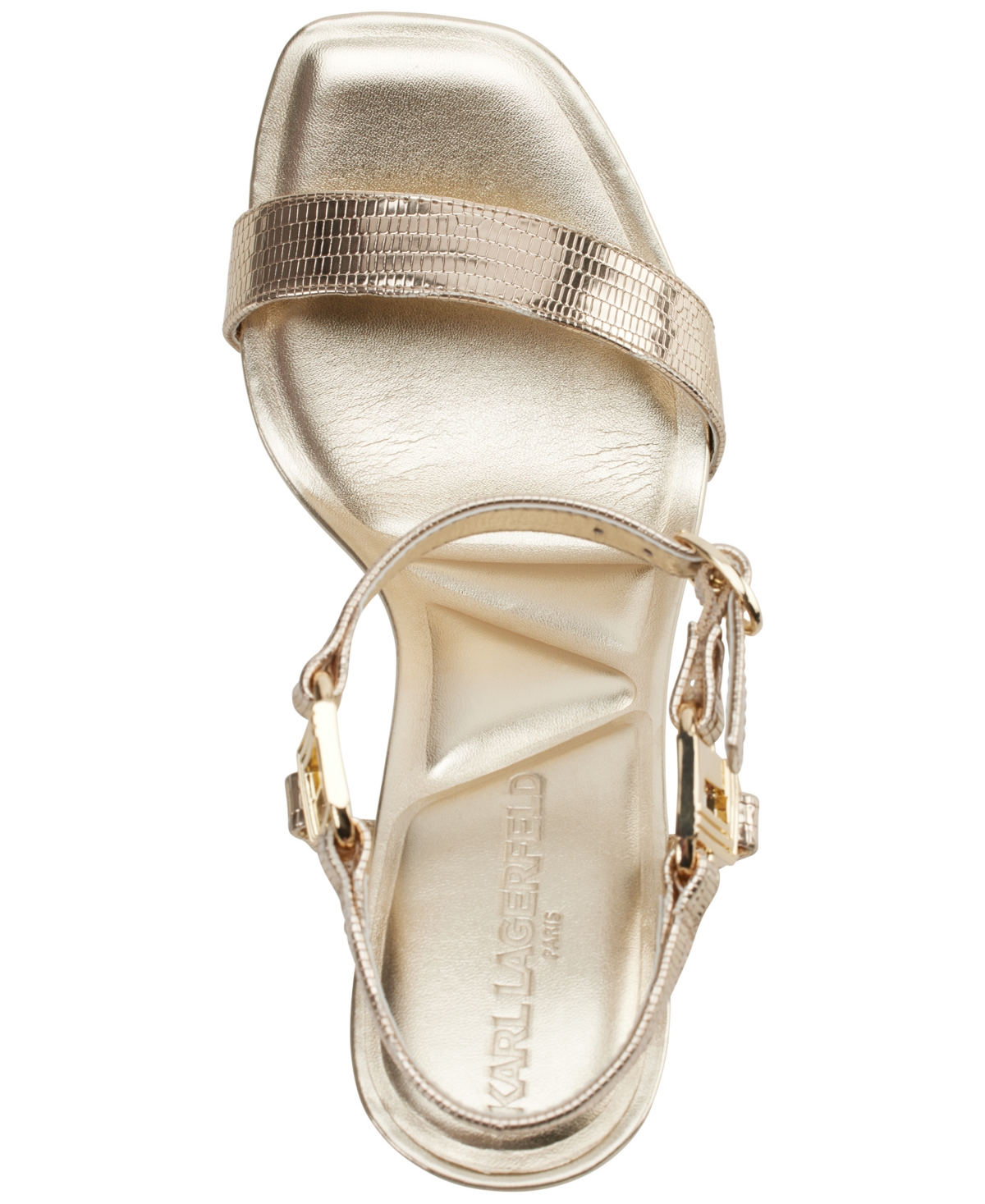 Shop Karl Lagerfeld Women's Cybil Ankle Strap Dress Sandals In Champagne