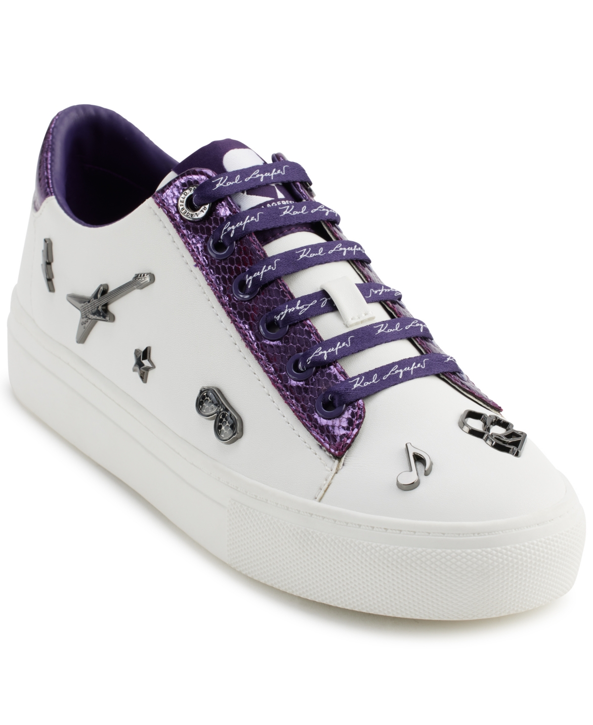 Karl Lagerfeld Paris Women's Cate Rocker Lace-Up Sneakers -Plum