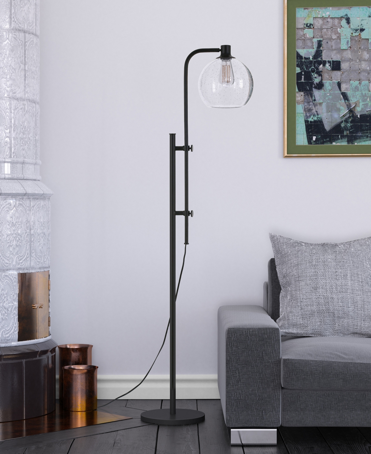 Hudson & Canal 68" Metal Antho Height-adjustable Floor Lamp In Blackened Bronze