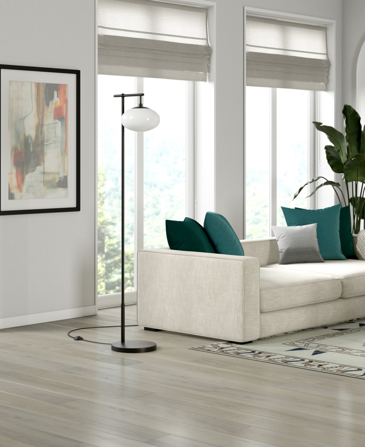 Hudson & Canal 68" Metal Blume Tall Arc Floor Lamp In Blackened Bronze