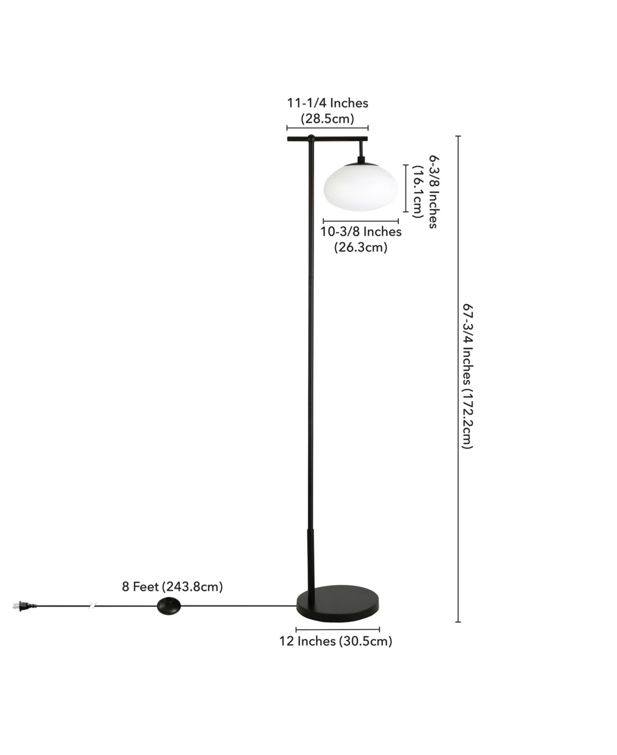 Hudson & Canal 68" Metal Blume Tall Arc Floor Lamp In Blackened Bronze