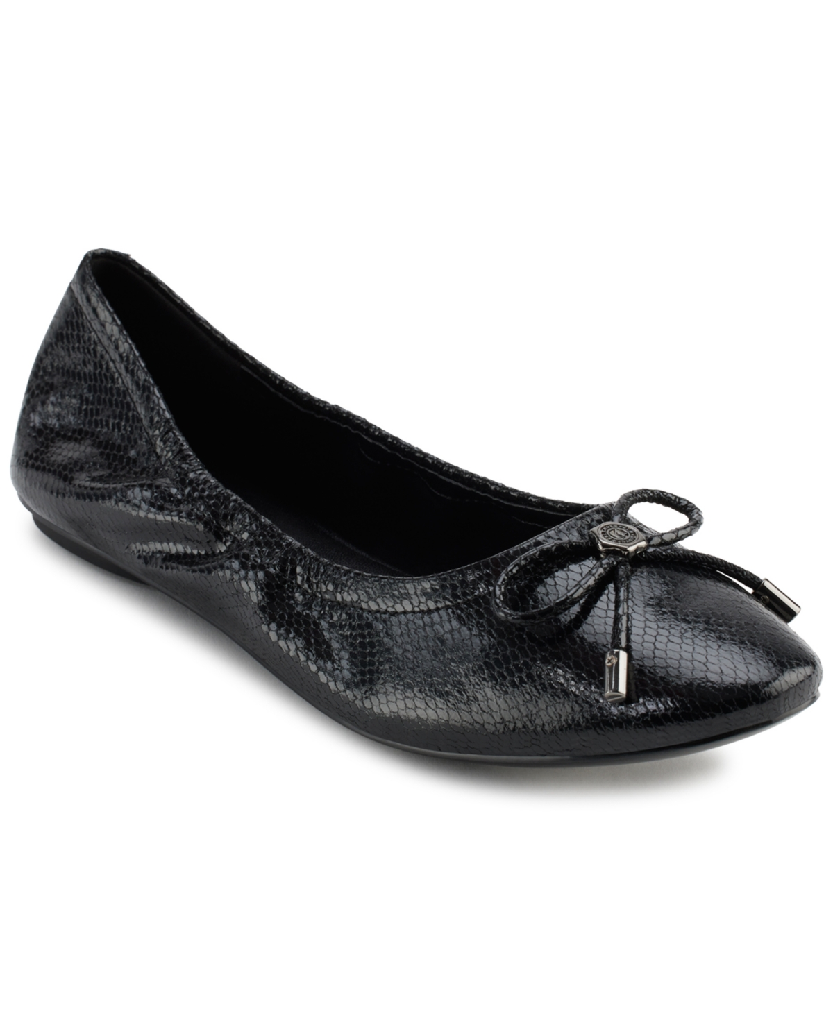 Karl Lagerfeld Velma Almond Toe Ballet Flats In Black