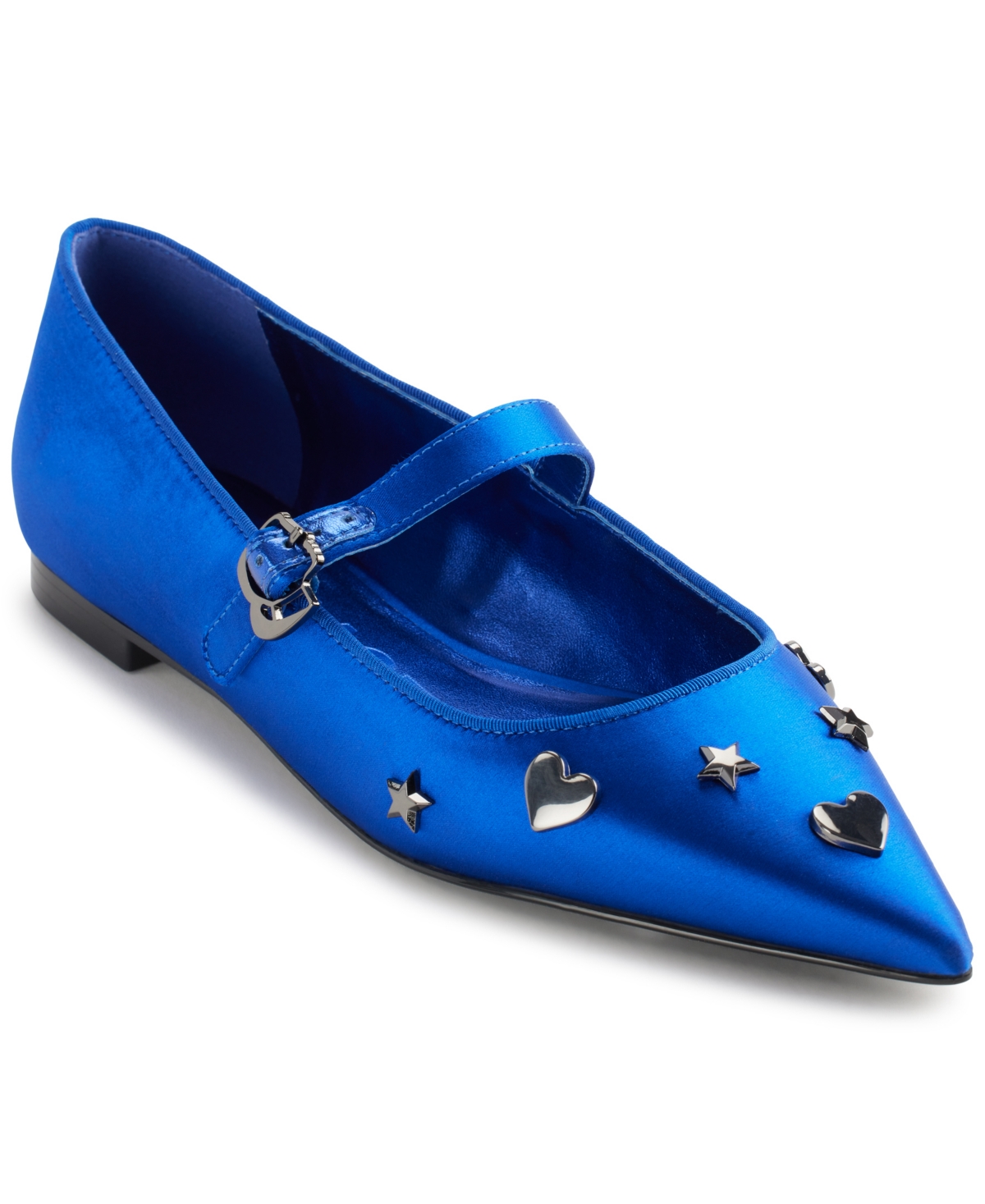 Karl Lagerfeld Paris Veyda Pointed Toe Mary Jane Flat In Cobalt Blue