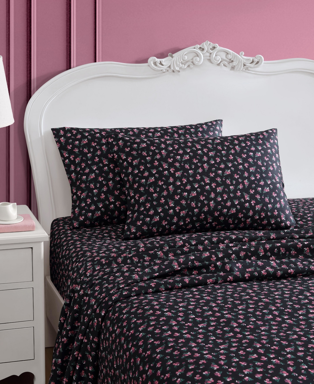 Shop Betsey Johnson Printed Microfiber 3 Piece Sheet Set, Twin In Bouquet Ditsy