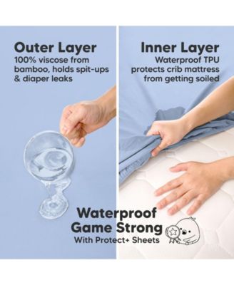 2pk Isla Waterproof Mini Crib Sheets for Boy, Girl, Soft Pack and Play Sheets for Graco Pack and Play Mattress