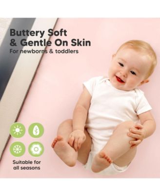 2pk Isla Waterproof Mini Crib Sheets for Boy, Girl, Soft Pack and Play Sheets for Graco Pack and Play Mattress