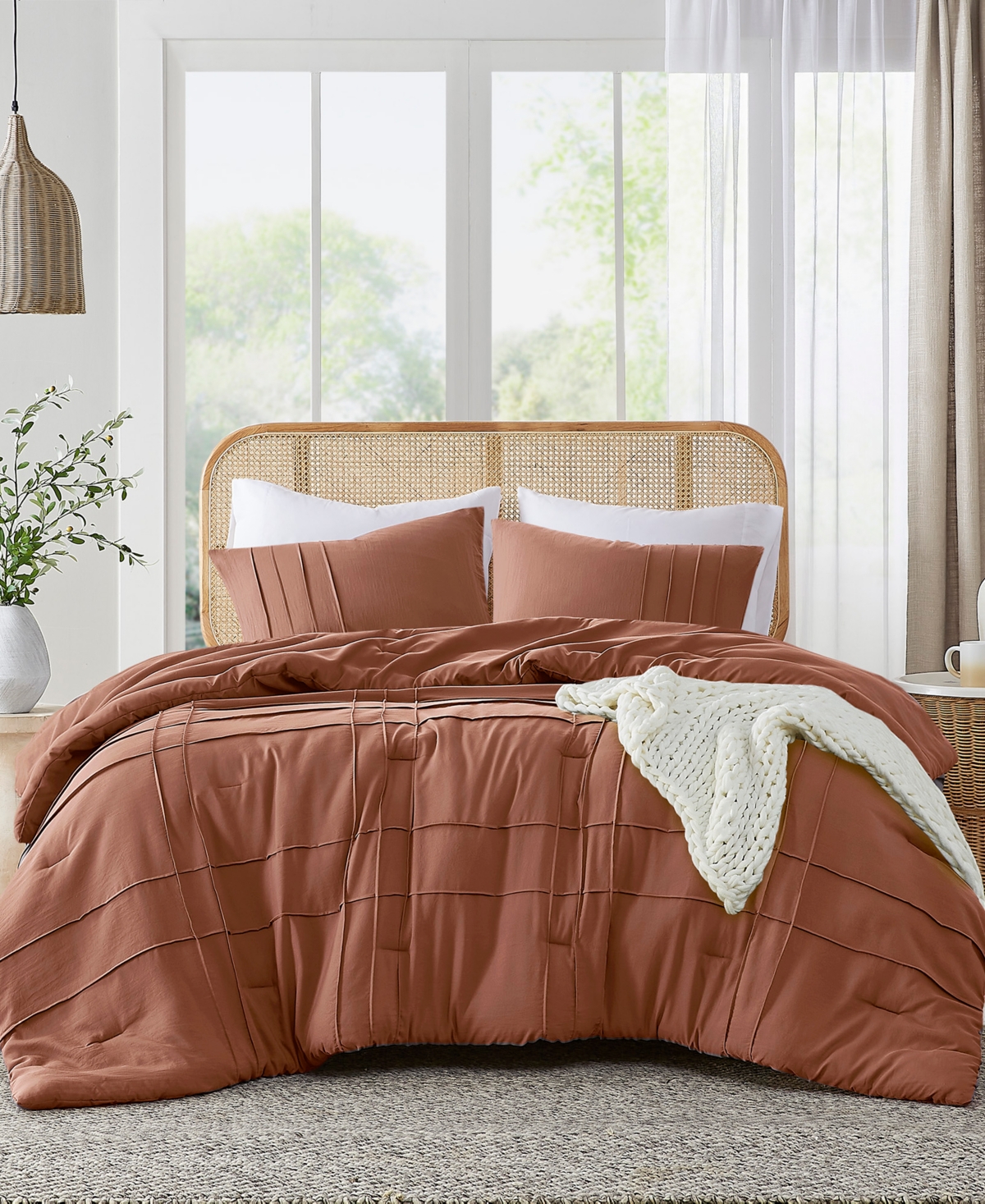 510 Design Porter Washed Pleated 2-pc. Comforter Set, Twin/twin Xl In Clay
