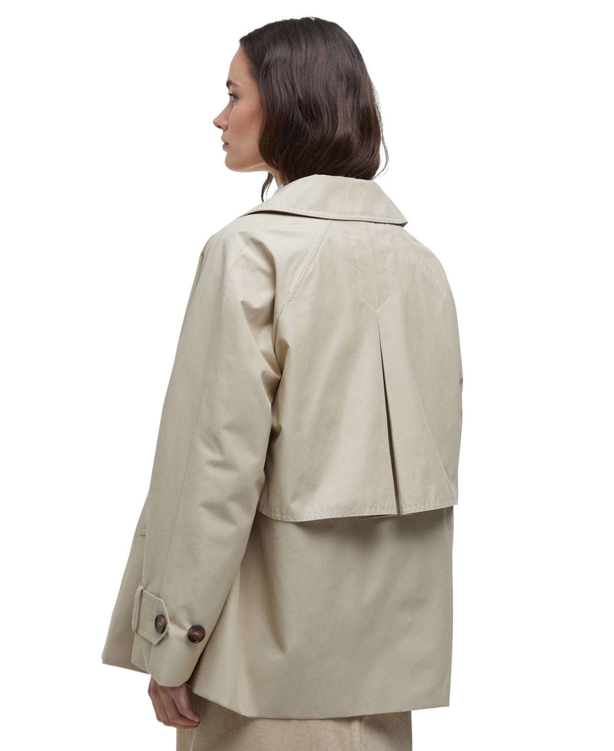Barbour Women's Maisy Short Double-breasted Trench Coat In Light Sand,safari Tartan