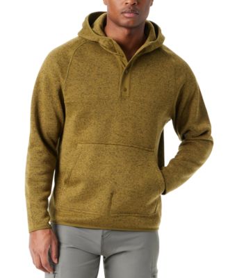 BASS OUTDOOR - Men's Regular-Fit Mixed-Media 1/4-Snap Hoodie