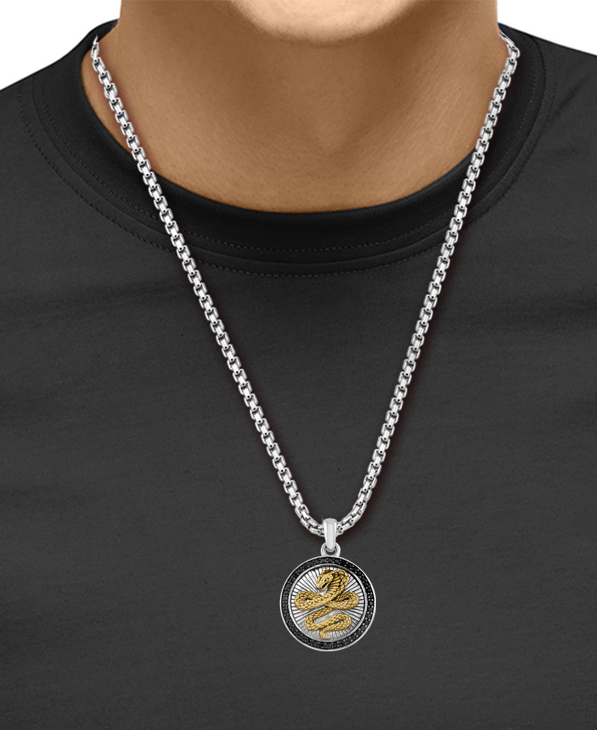 Effy Men's Black Spinel Cobra 22