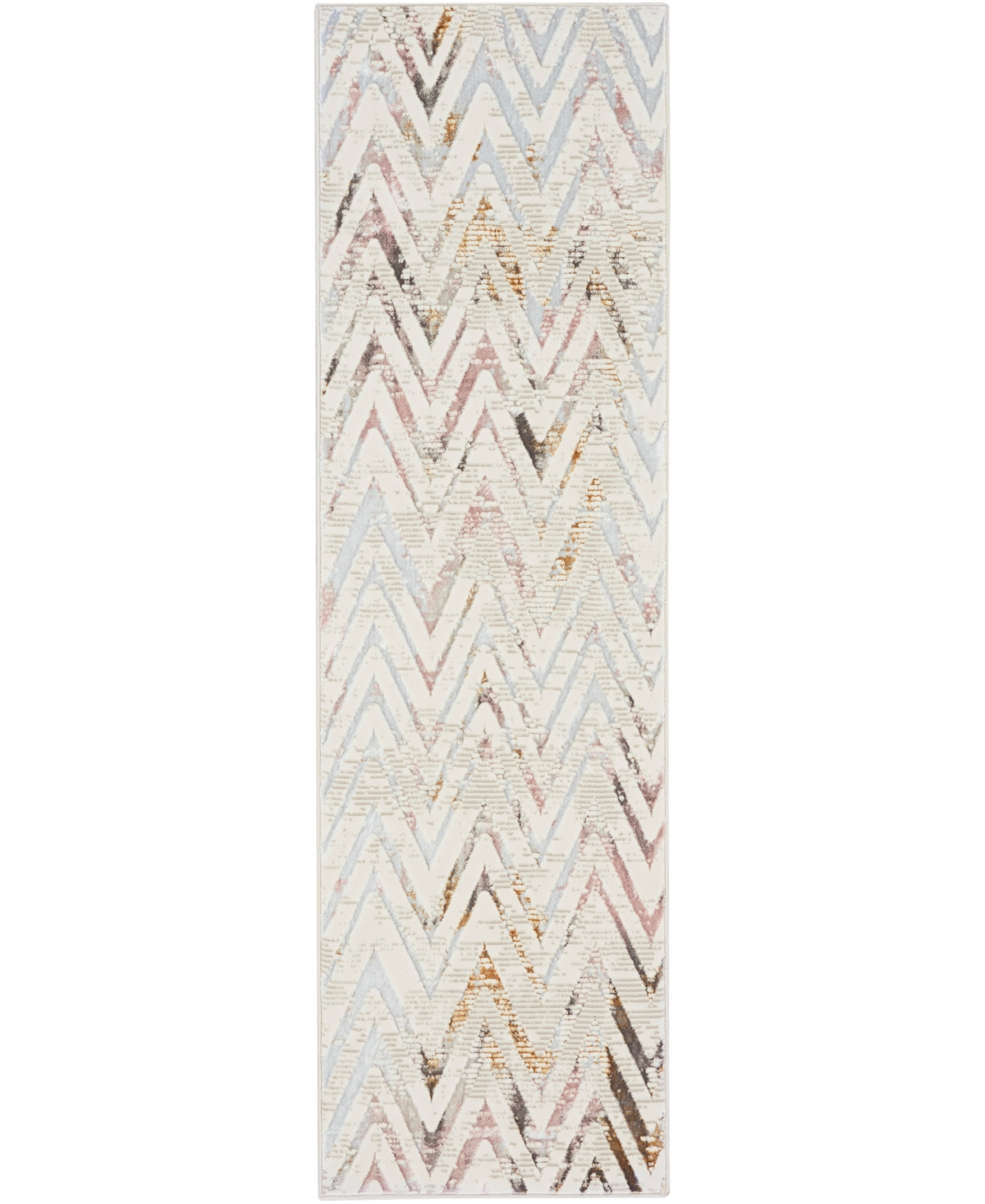 Nourison Home Glitz Glz05 2'3"x7'6" Runner Area Rug In Ivory
