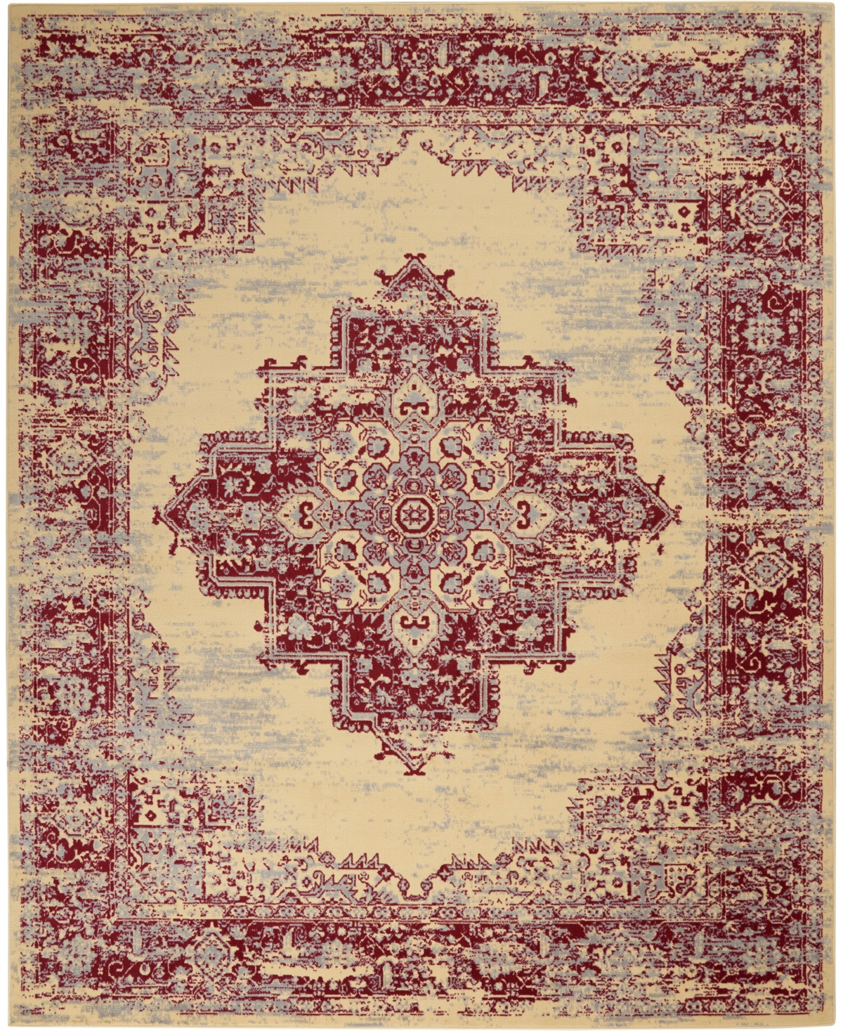 Nourison Home Grafix Grf14 7'x10' Area Rug In Cream,red