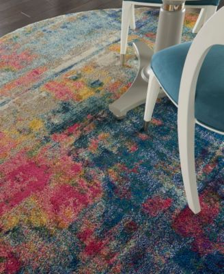 Celestial CES09 7'10"x7'10" Round Area Rug