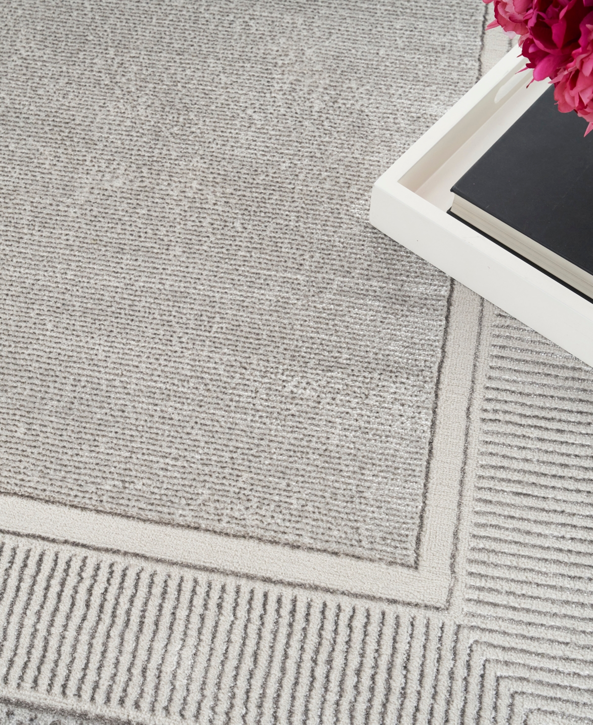 Nourison Home Glitz Glz07 7'10"x9'10" Area Rug In Silver