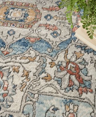 Nourison Home Quarry Qua11 Rug Collection In Ivory,blue