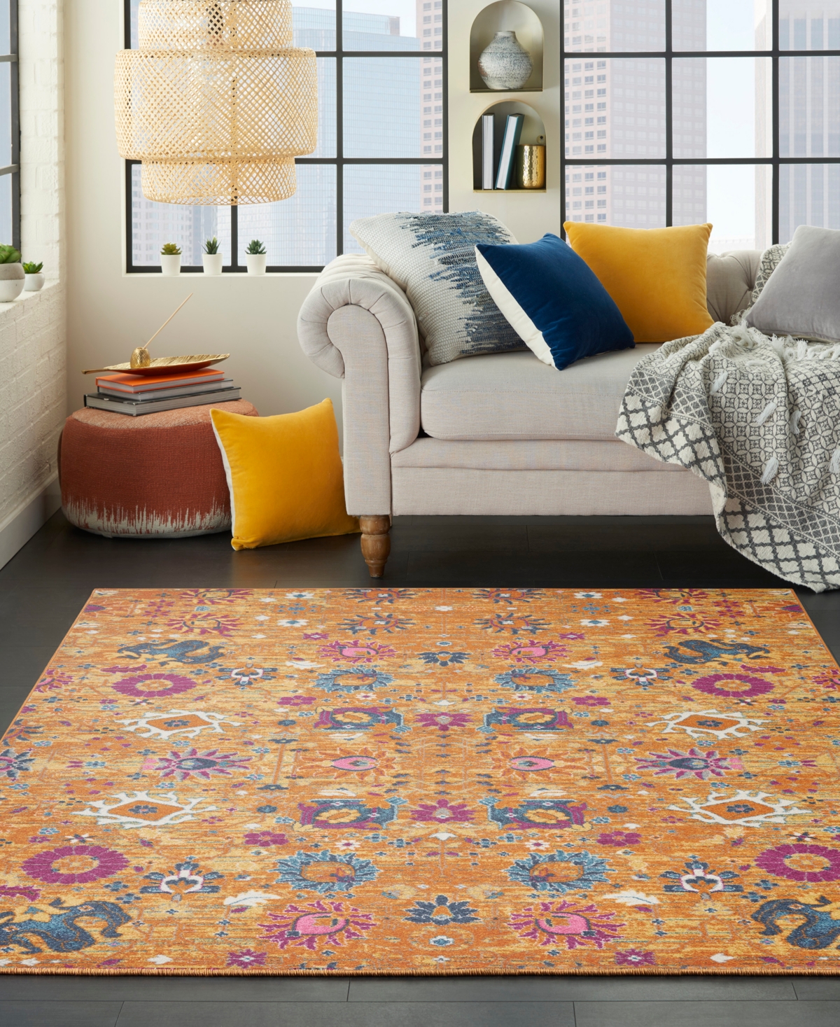 Nourison Home Passion Psn01 5'3"x7'3" Area Rug In Orange