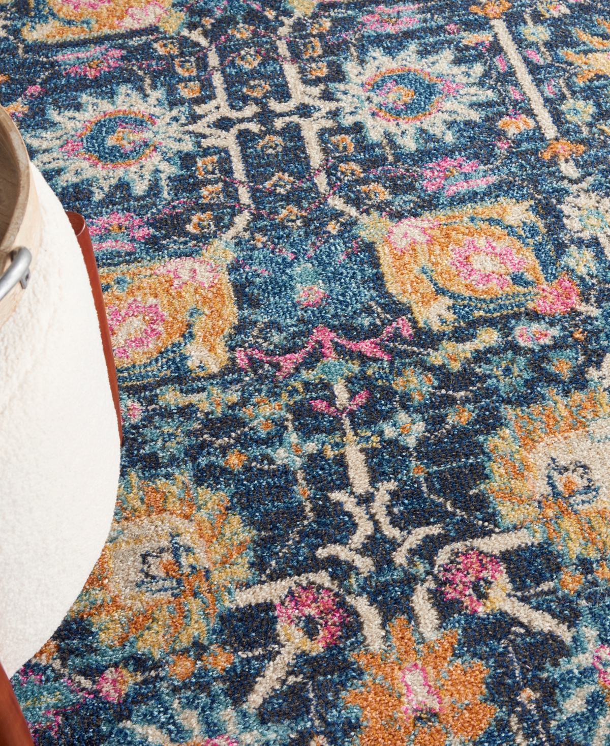 Nourison Home Passion Psn01 5'x5' Round Area Rug In Navy