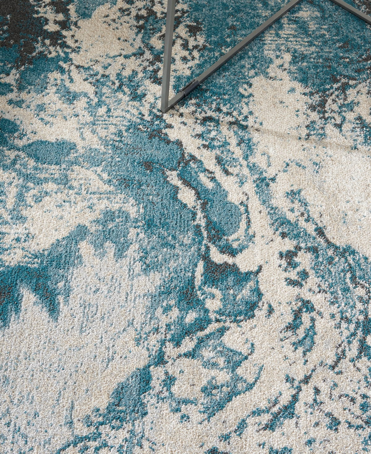Nourison Home Maxell Mae08 5'3"x7'3" Area Rug In Ivory,teal