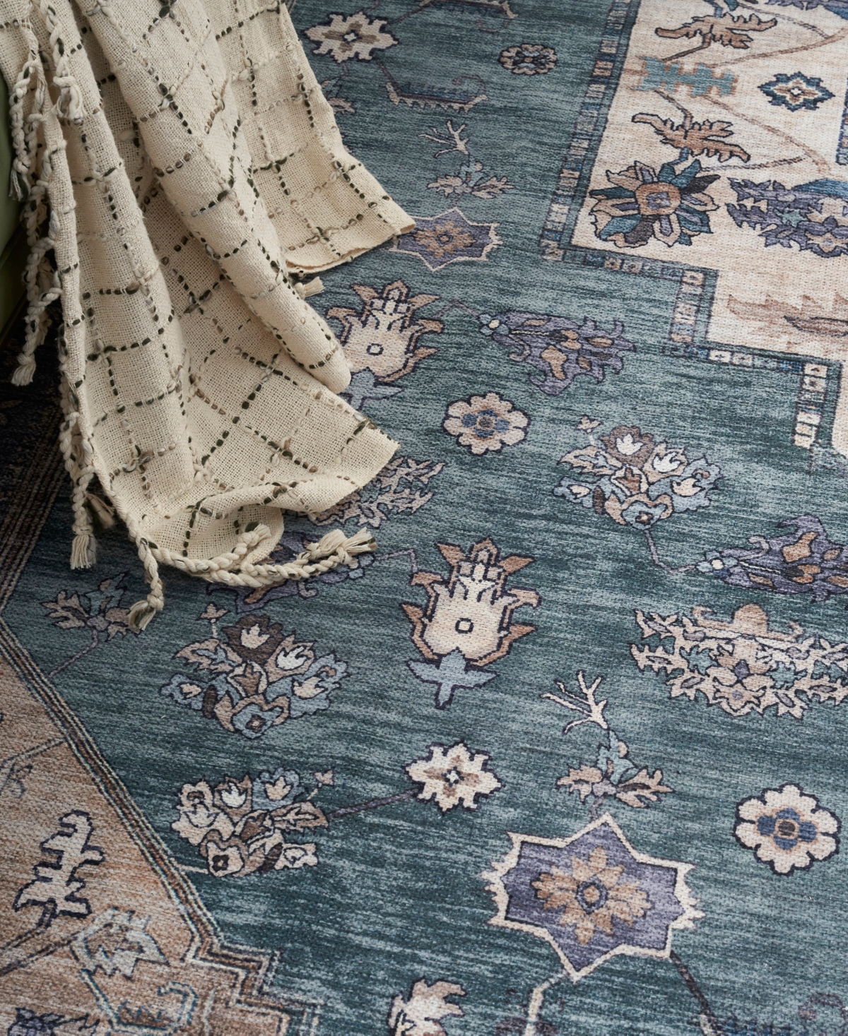 Nourison Home Grand Washables Grw03 4'x6' Area Rug In Teal