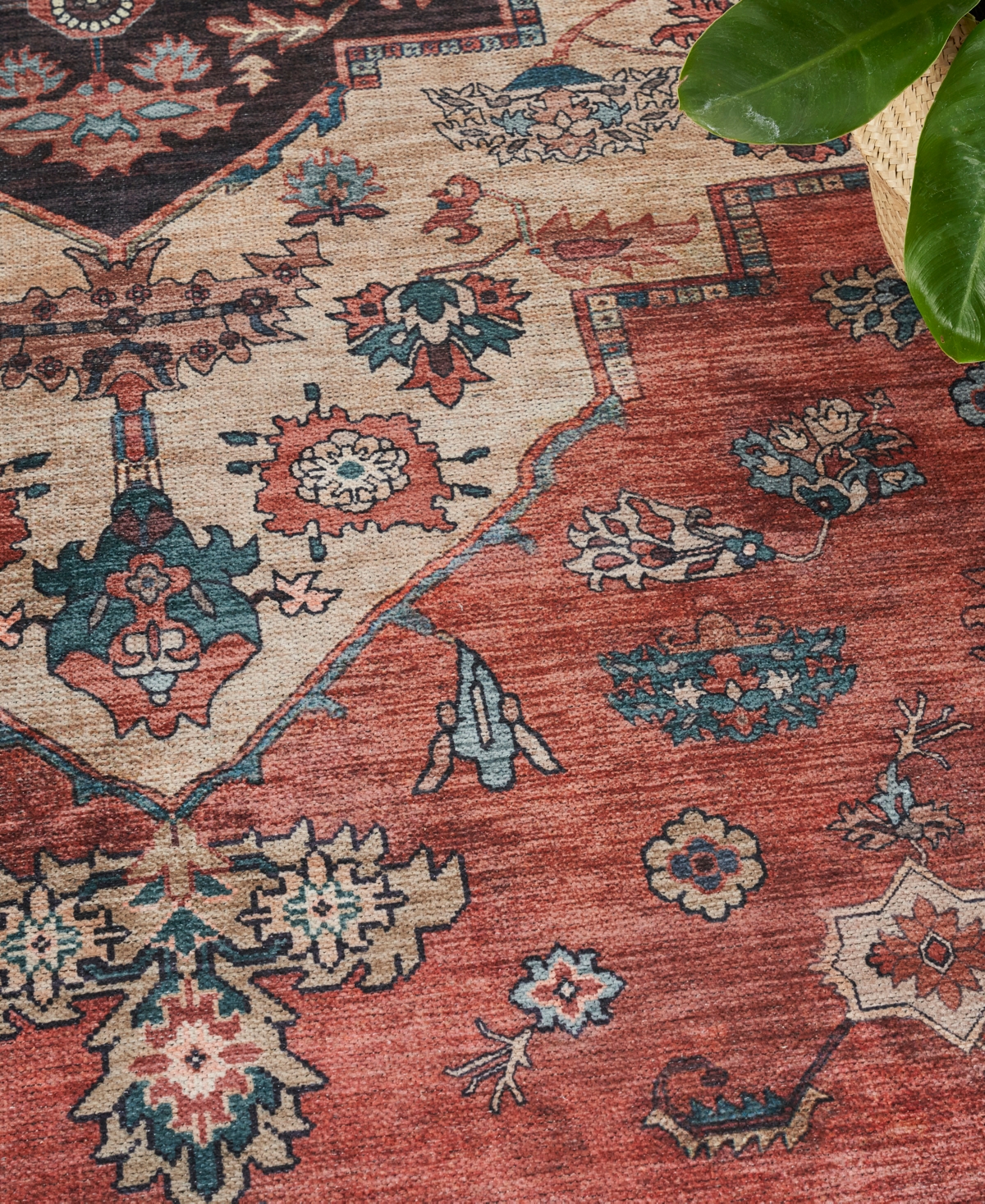 Nourison Home Grand Washables Grw03 7'10"x9'10" Area Rug In Rust,multi