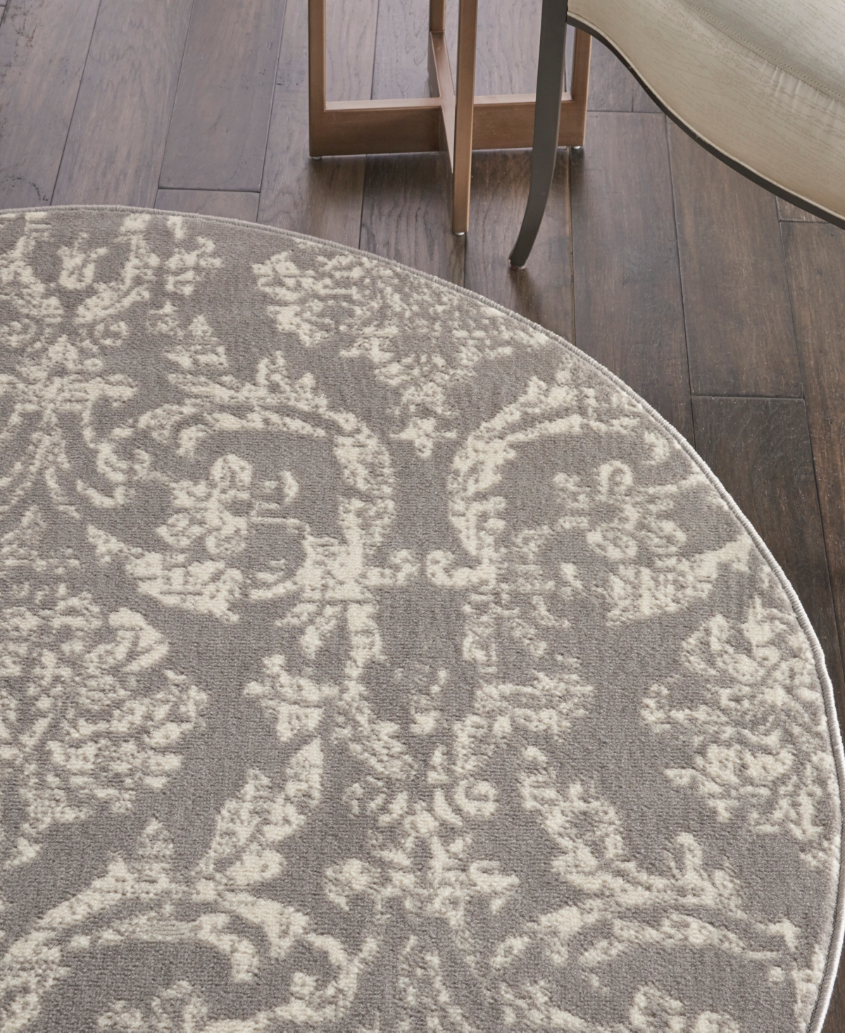 Nourison Home Jubilant Jub09 5'3"x5'3" Round Area Rug In Gray