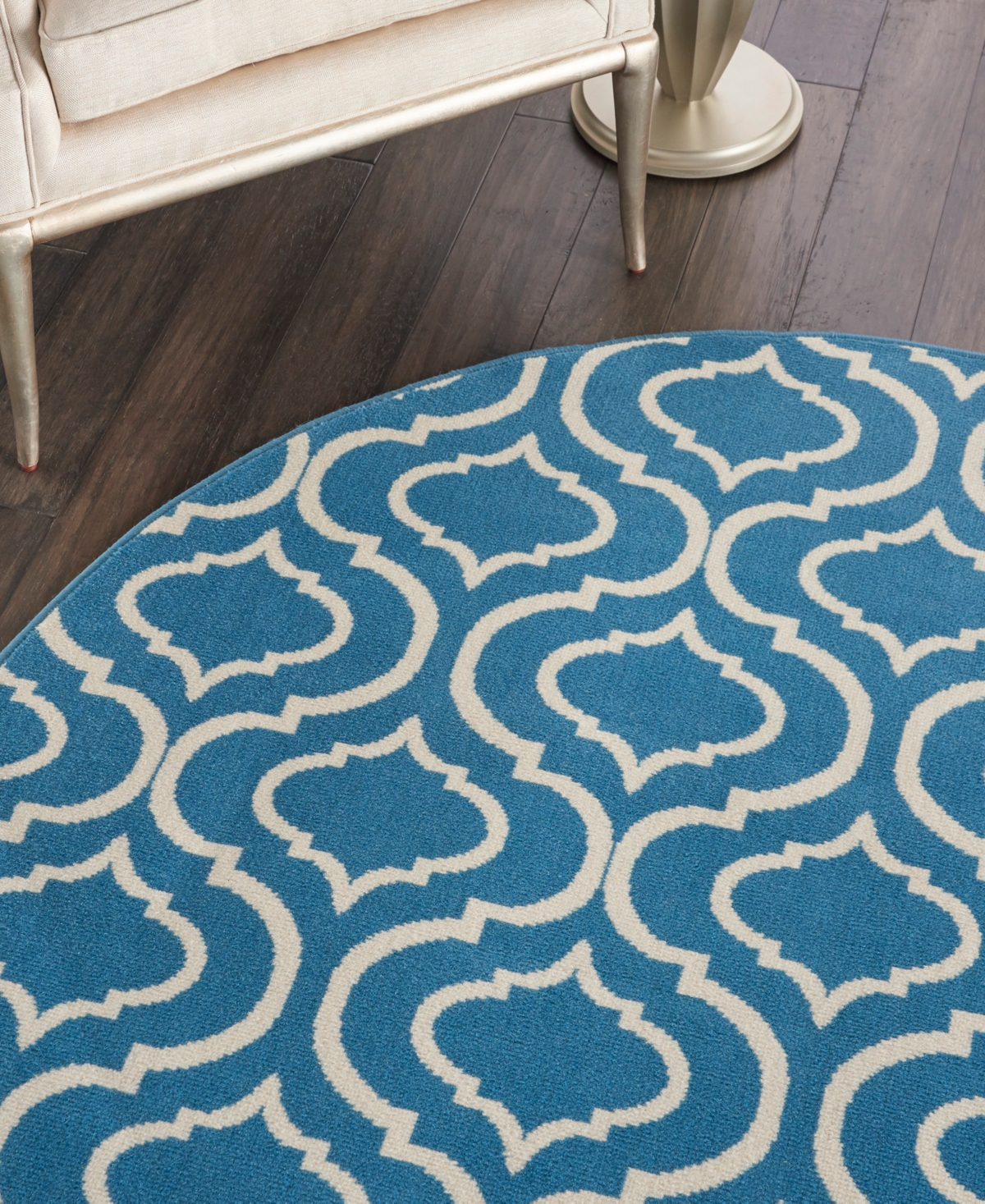 Nourison Home Jubilant Jub19 5'3"x5'3" Round Area Rug In Blue