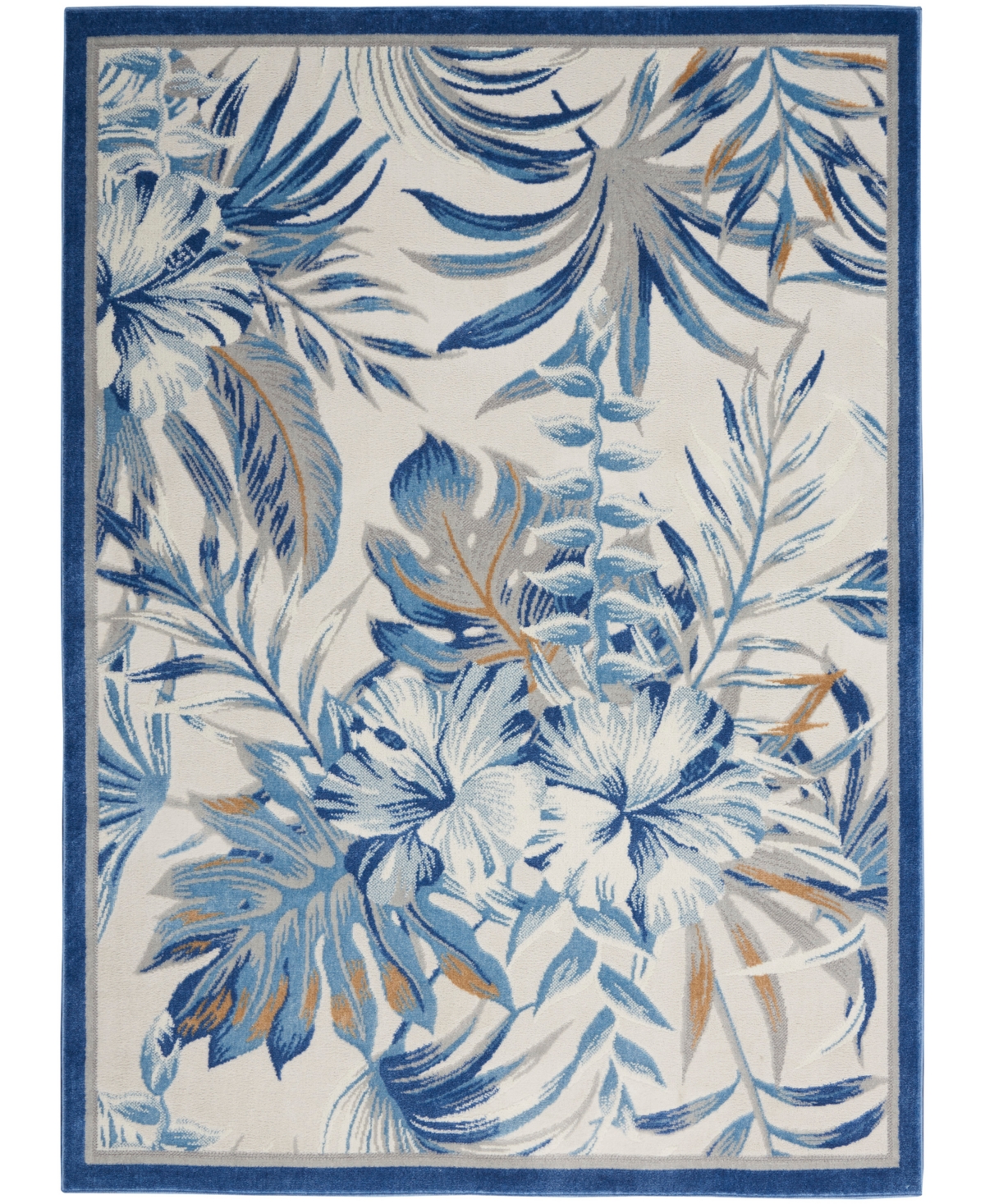 Nourison Home Seaside Sds02 5'3"x7'3" Area Rug In Ivory,blue
