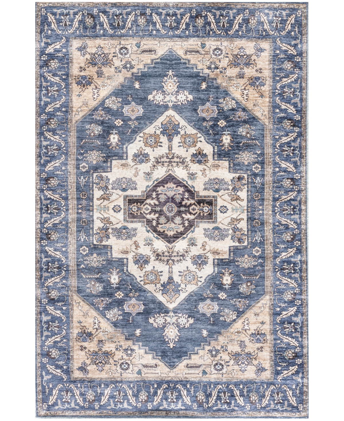 Nourison Home Grand Washables Grw03 4'x6' Area Rug In Denim