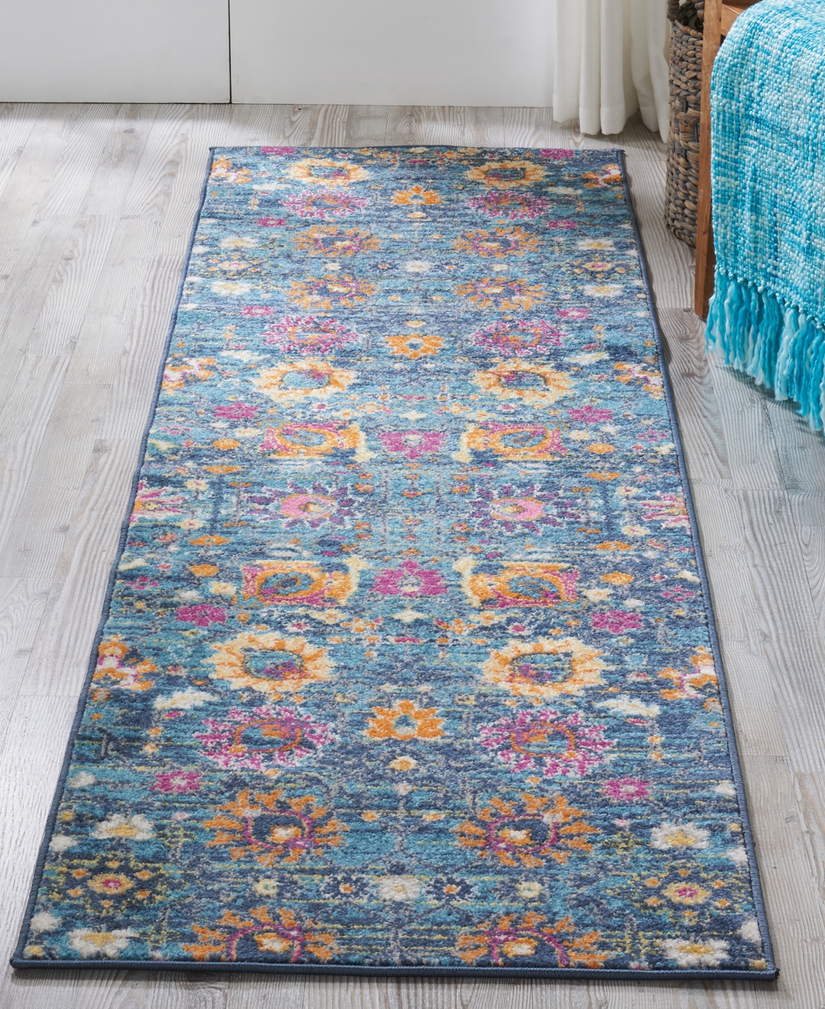 Shop Nourison Home Passion Psn01 2'2"x10' Runner Area Rug In Denim