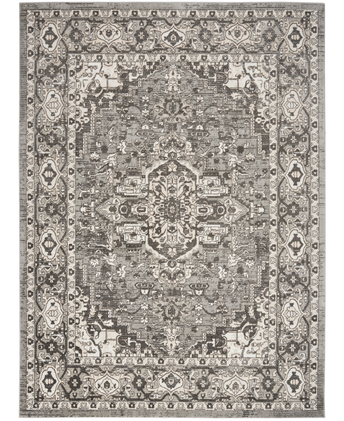 Nourison Home Quarry Qua05 5'3"x7'3" Area Rug In Gray