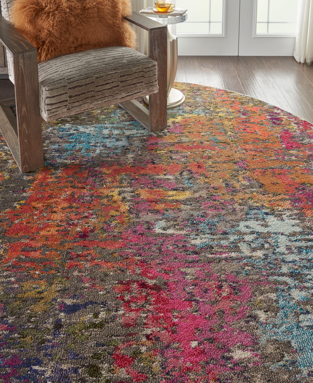 Nourison Home Celestial Ces14 4'x4' Round Area Rug In Multi