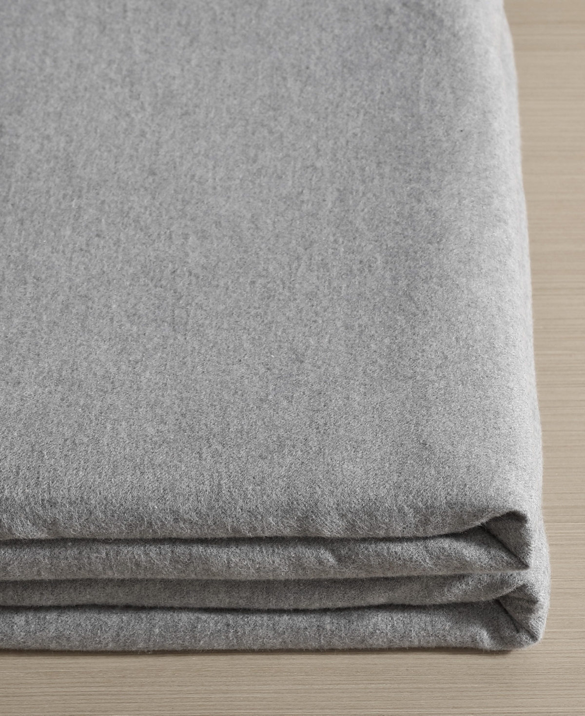 Calvin Klein Melange Cotton Flannel 4 Piece Sheet Set, Queen In Silver Grey