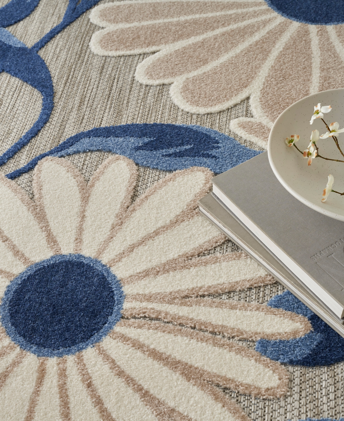 Nourison Home Aloha Alh33 7'x10' Area Rug In Blue,gray