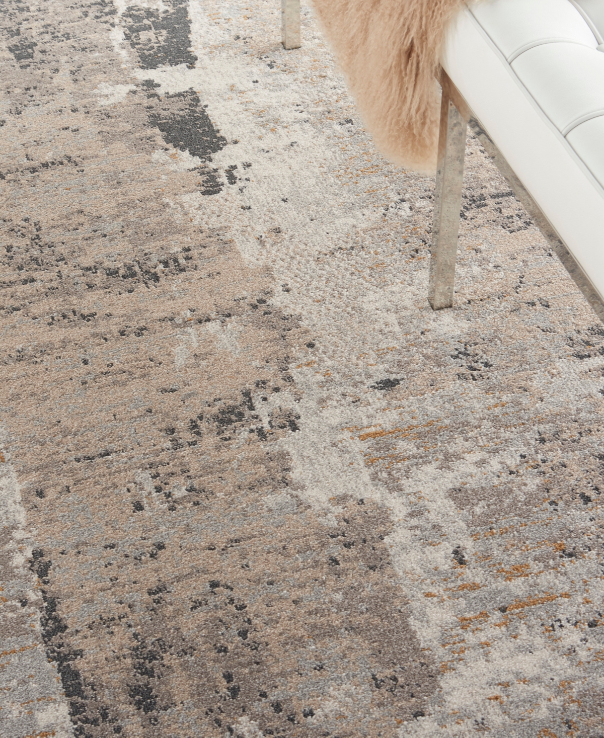 Nourison Home Tangra Tnr05 7'10"x9'10" Area Rug In Cream,gray