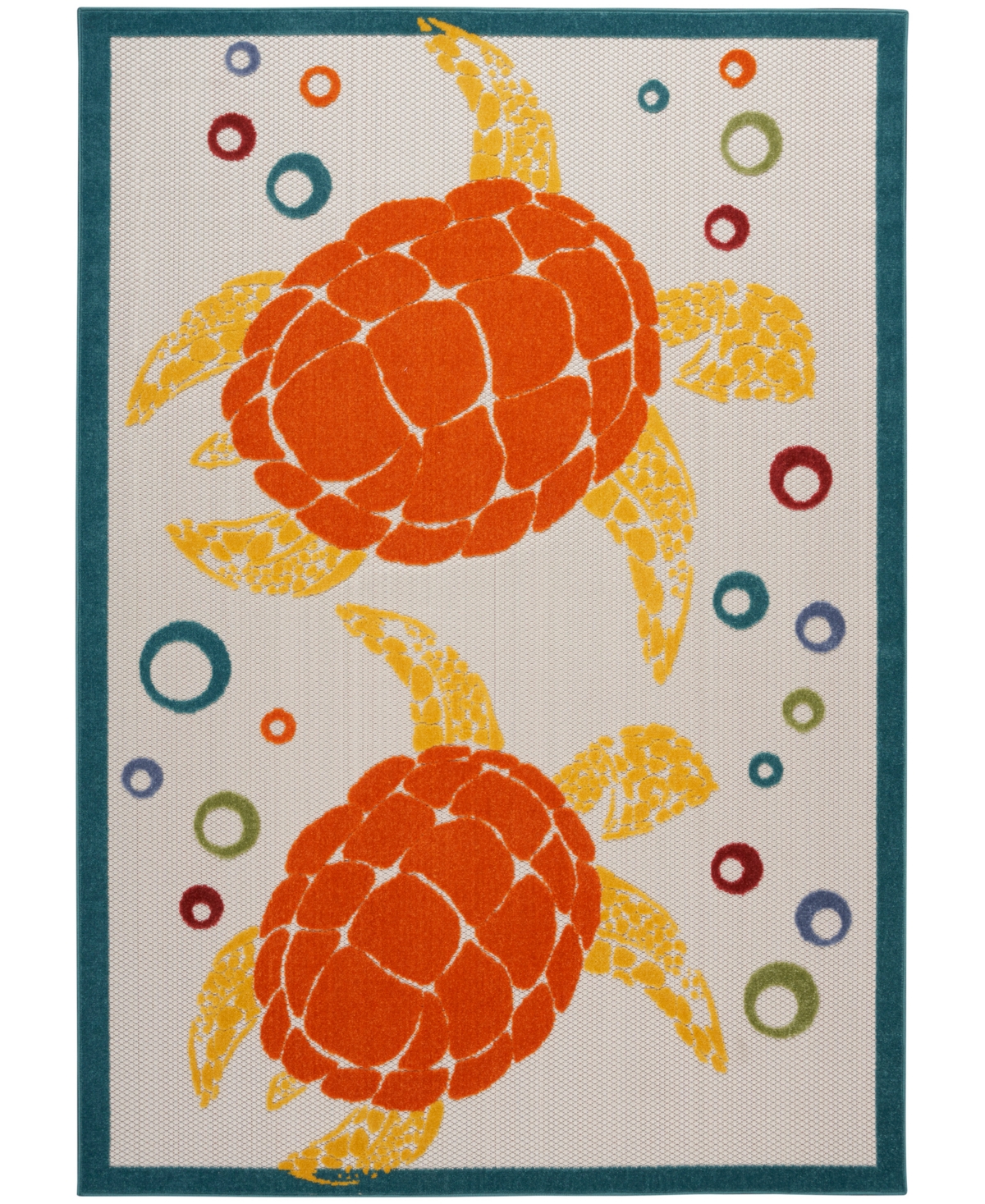 Nourison Home Aloha Alh27 5'3"x7'5" Area Rug In Teal,multi