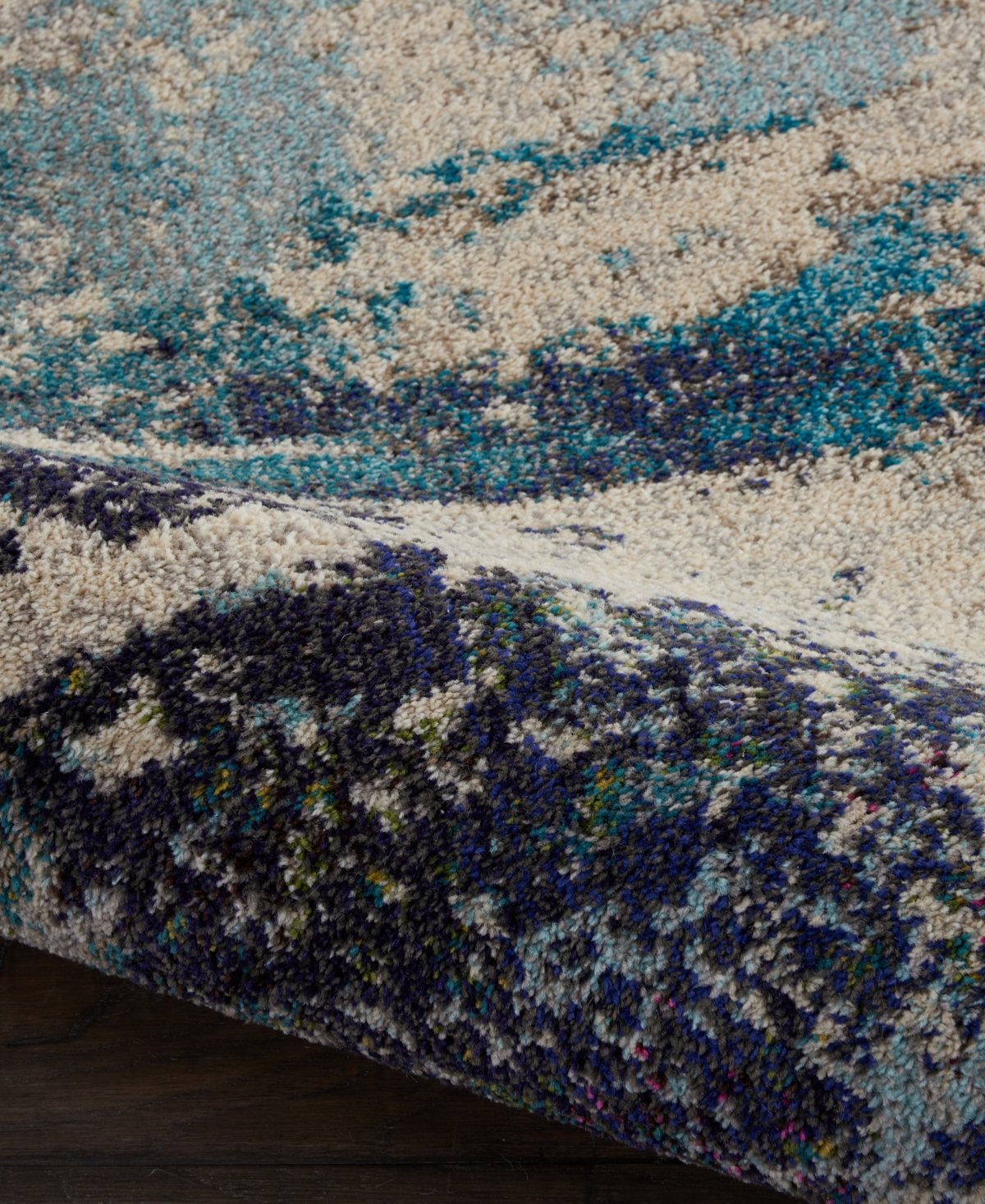 Nourison Home Celestial Ces02 4'x4' Round Area Rug In Ivory,teal