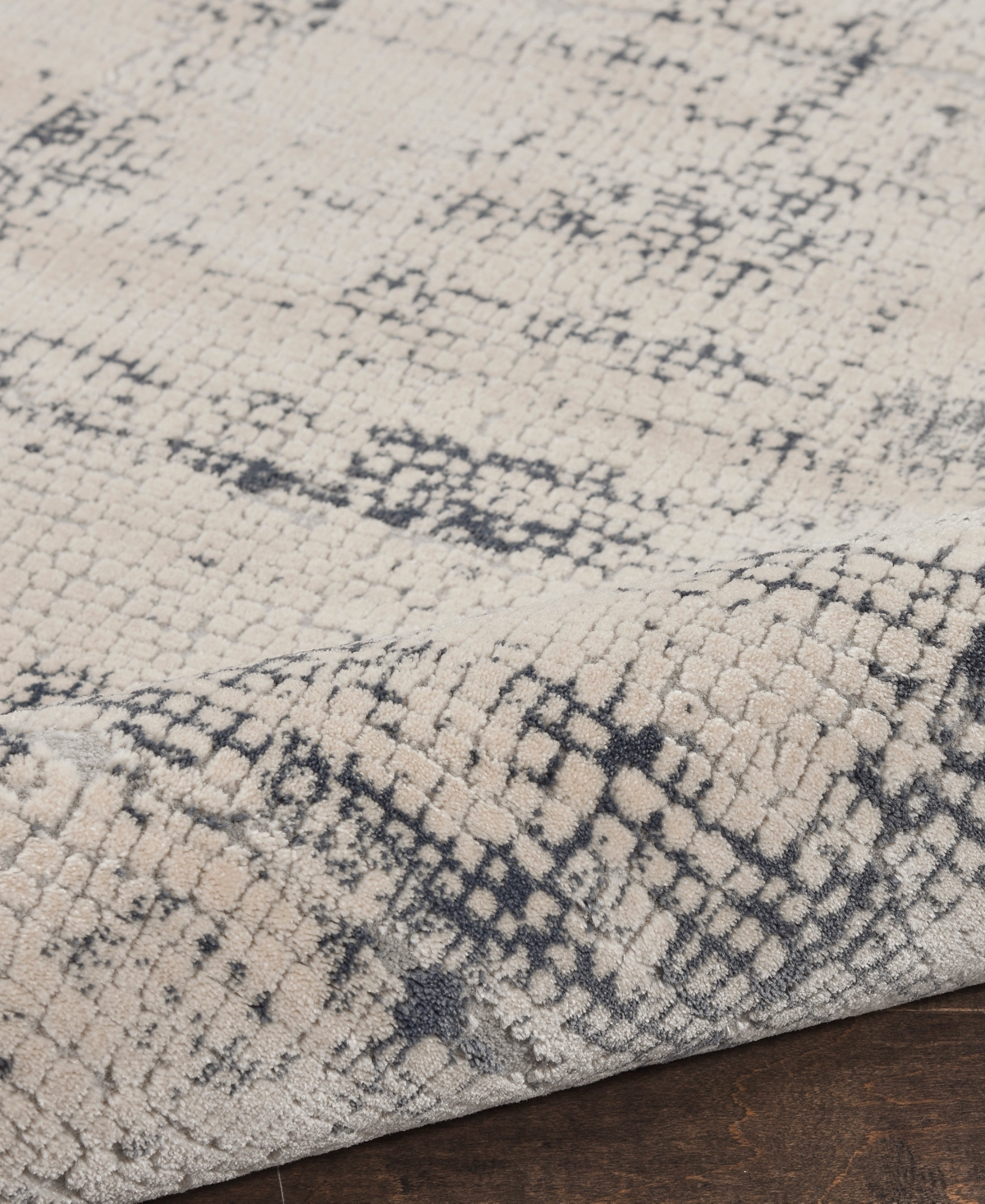 Nourison Home Rustic Textures Rus06 5'3"x5'3" Round Area Rug In Ivory,blue