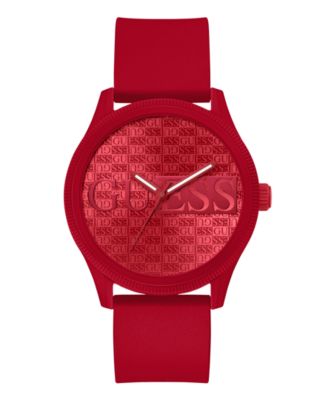 Men's Analog Red Silicone Watch 45mm