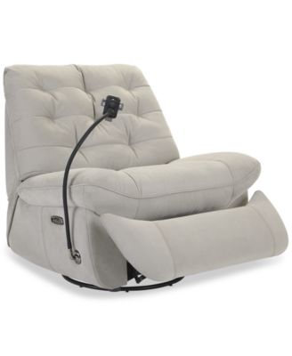 Bovell Fabric Power Swivel Glide Recliner, Created for Macy's