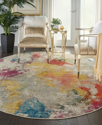 Celestial CES12 7'10"x7'10" Round Area Rug