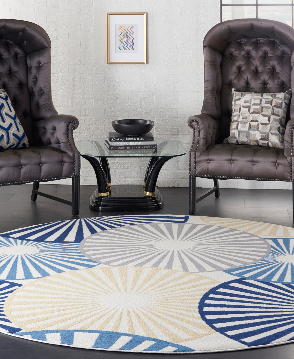 Nourison Home Grafix Grf20 8'x8' Round Area Rug In Multi