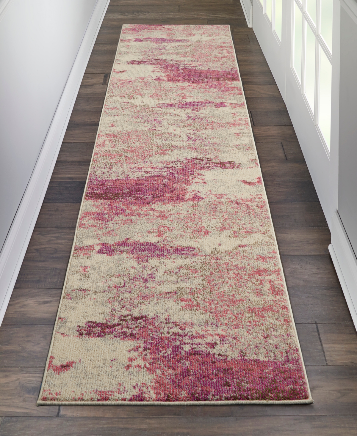 Nourison Home Celestial Ces02 2'2"x7'6" Runner Area Rug In Ivory,pink