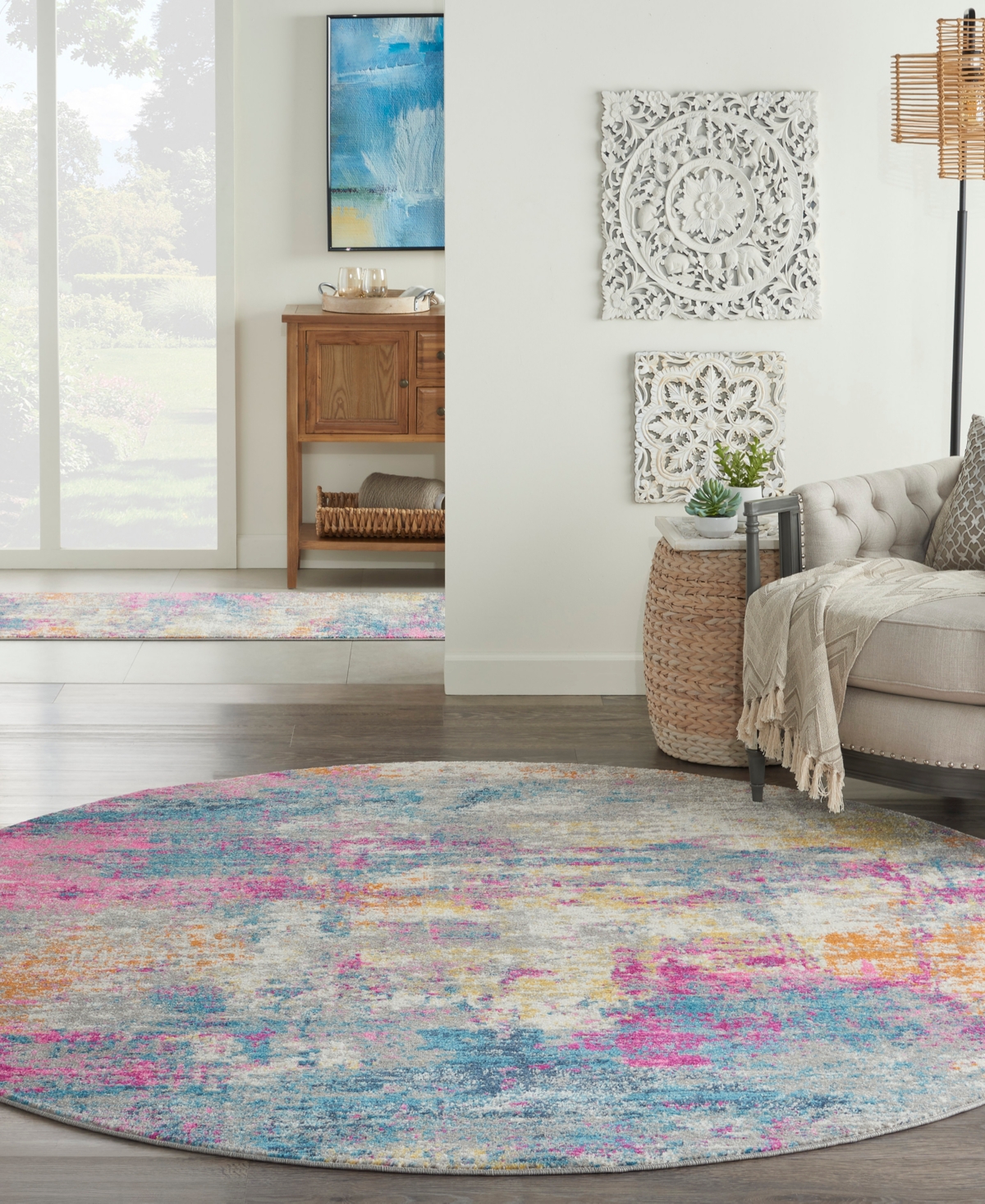 Nourison Home Passion Psn36 5'x5' Round Area Rug In Ivory