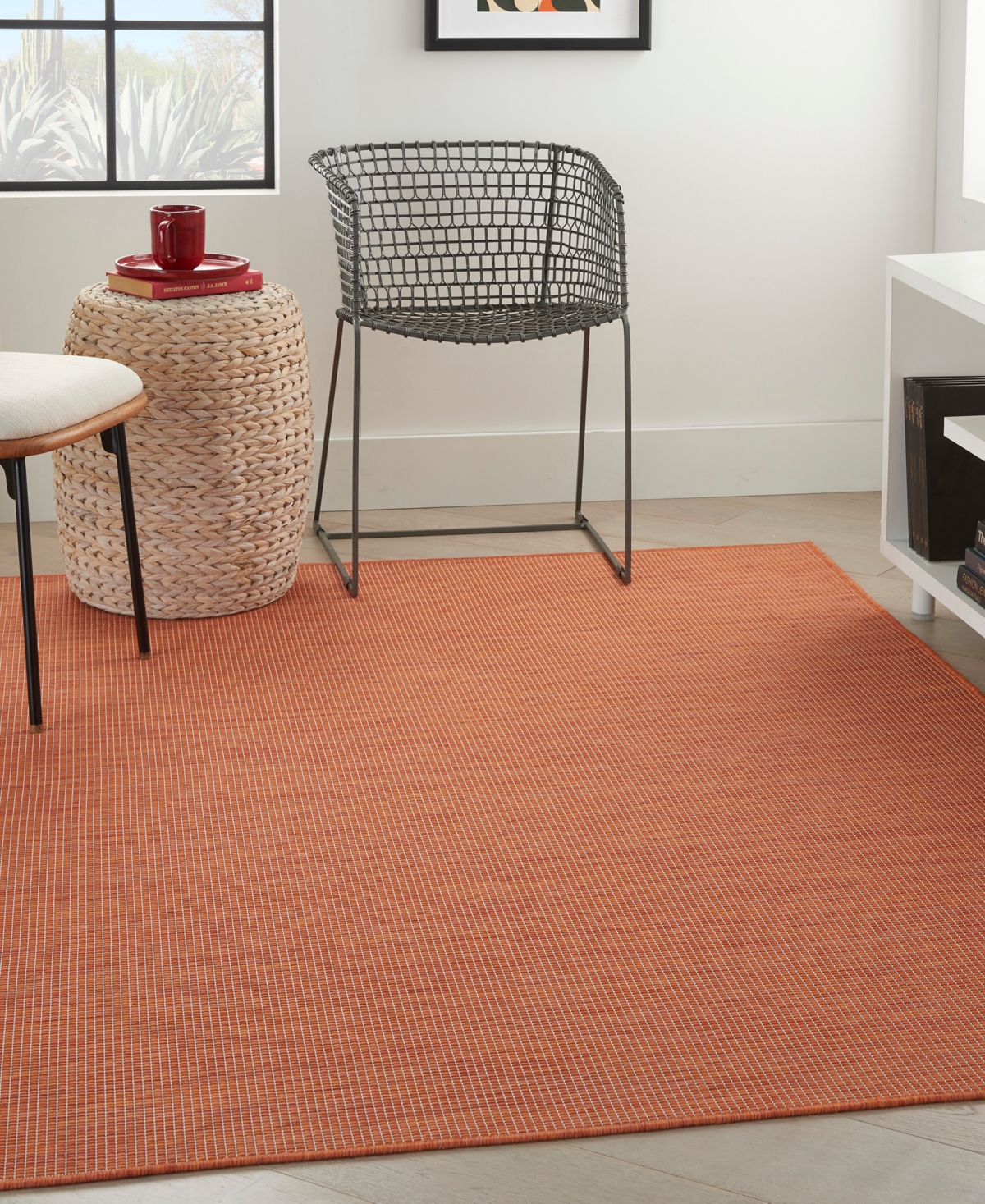 Nourison Home Positano Pos01 7'x10' Area Rug In Terracotta