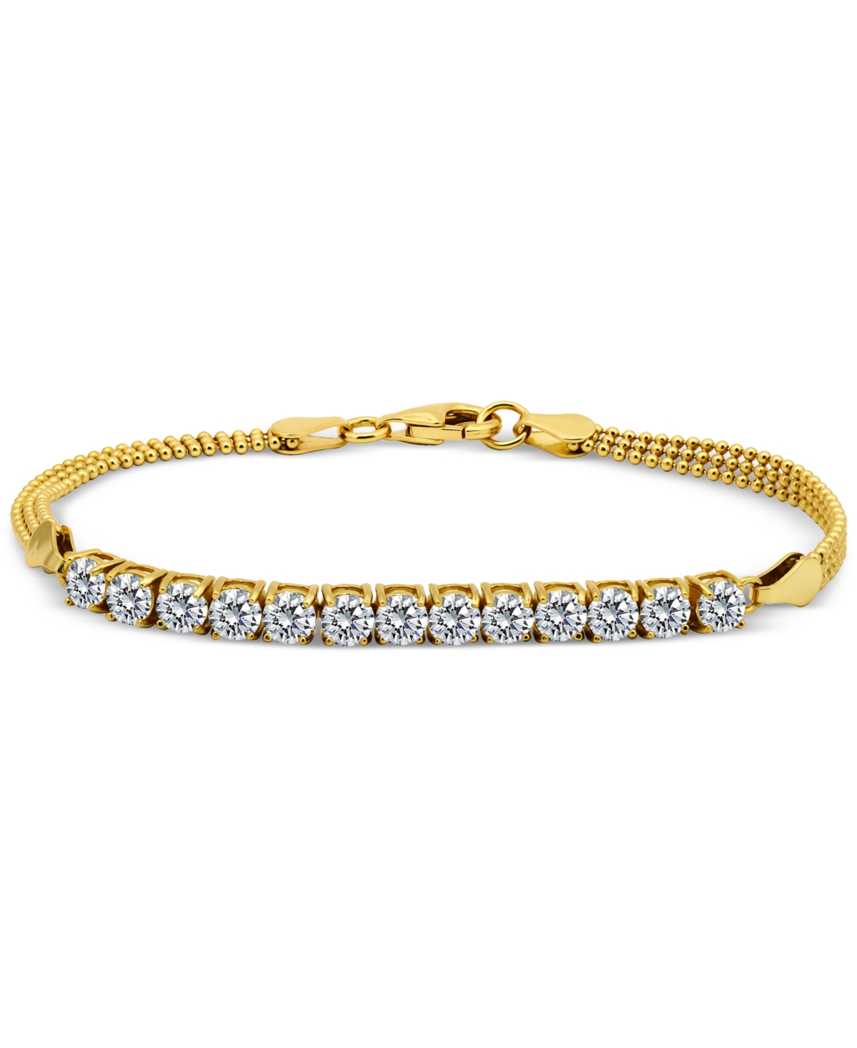 GIANI BERNINI CUBIC ZIRCONIA BEADED CHAIN BRACELET, CREATED FOR MACY'S 