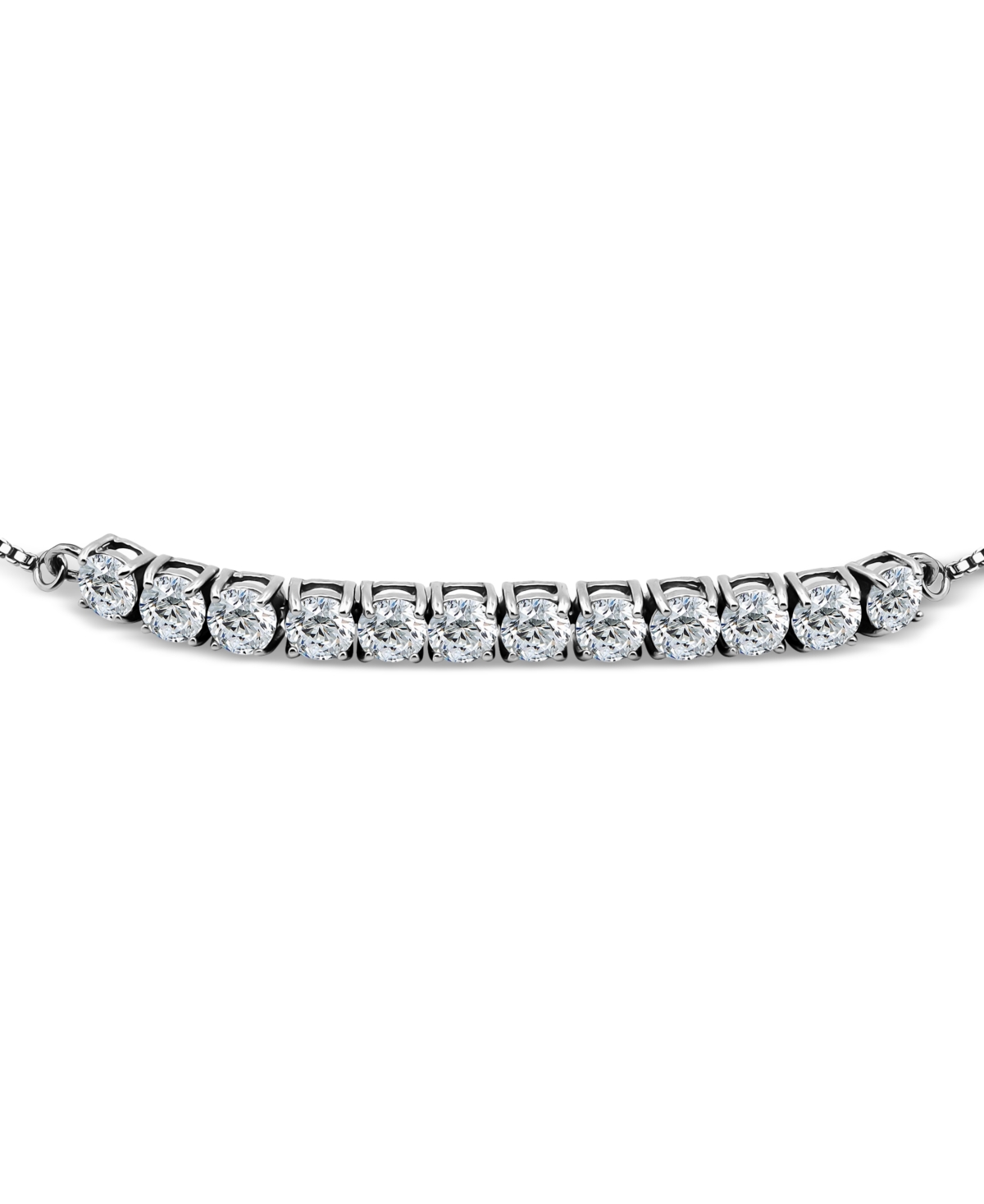 Giani Bernini Cubic Zirconia Curved Bar Bolo Bracelet, Created For Macy's In Sterling Silver
