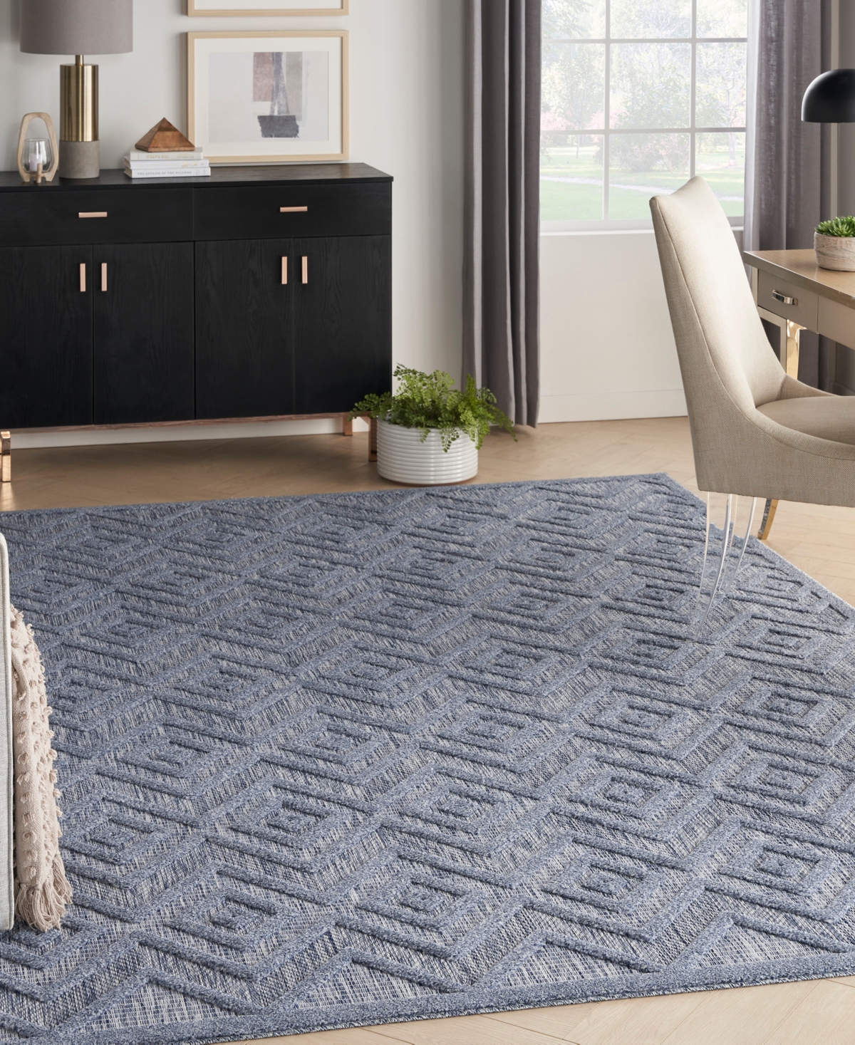 Shop Nourison Home Versatile Nrv01 7'x10' Area Rug In Denim,blue