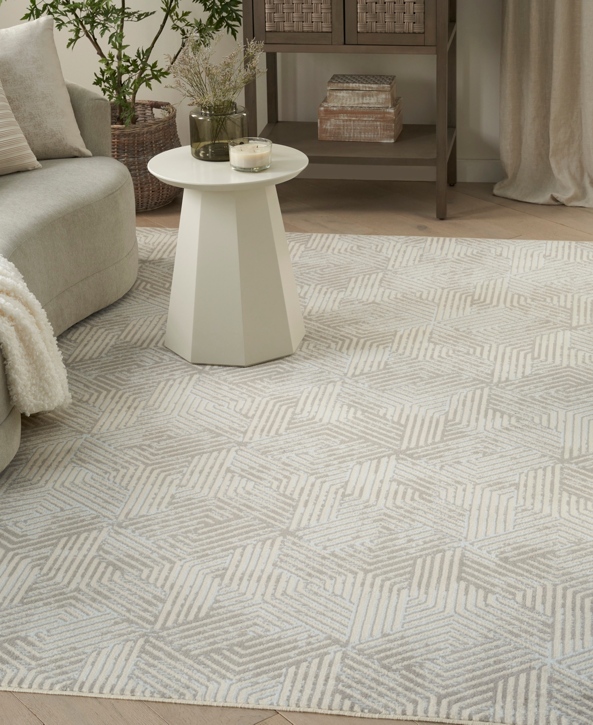 Nourison Home Grafix Grf39 5'3"x7'3" Area Rug In Gray